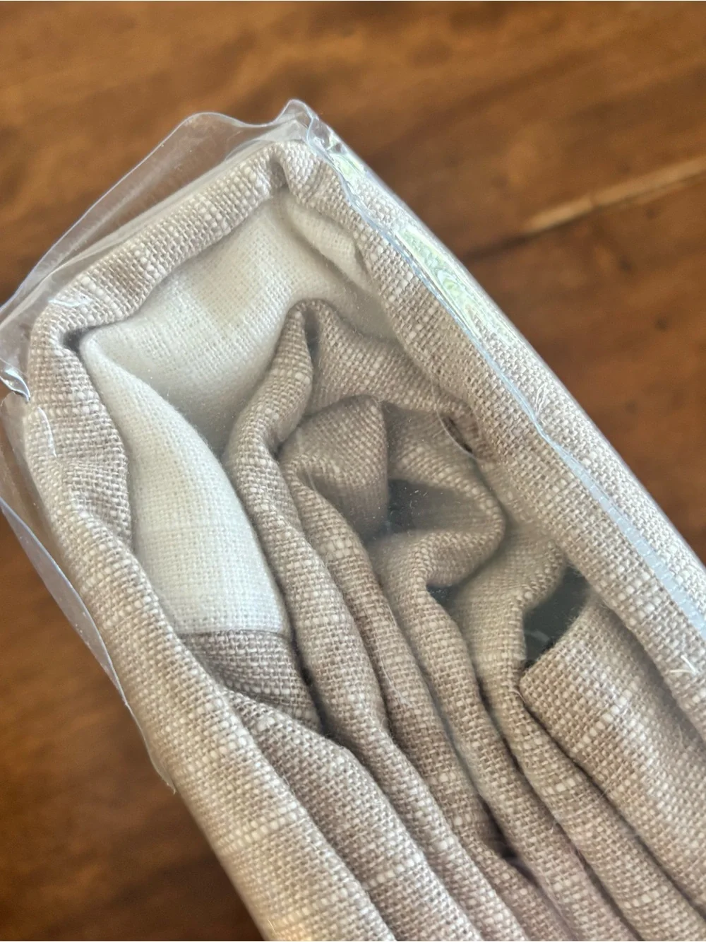 Pottery Barn Emery Framed Border Drape in Natural Linen